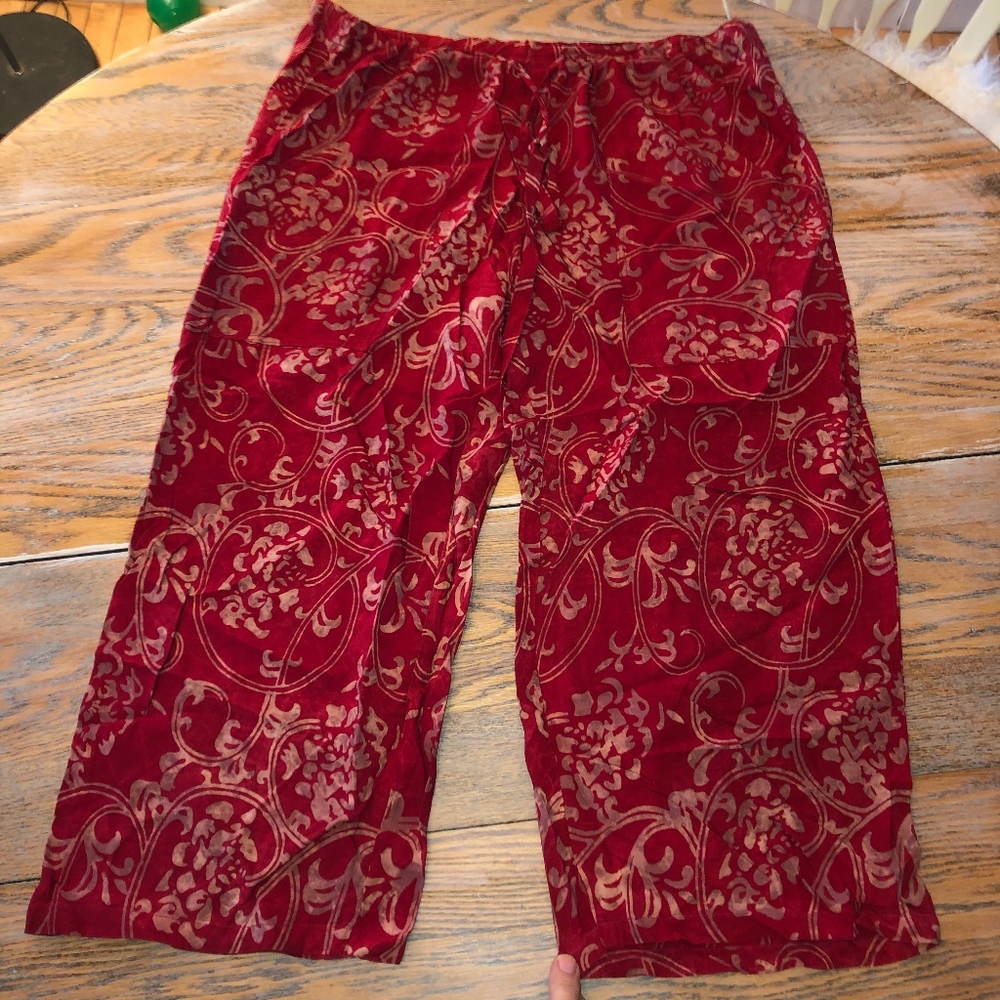 KIMBERLEY'S TRAVELS crop rayon drawstring pant